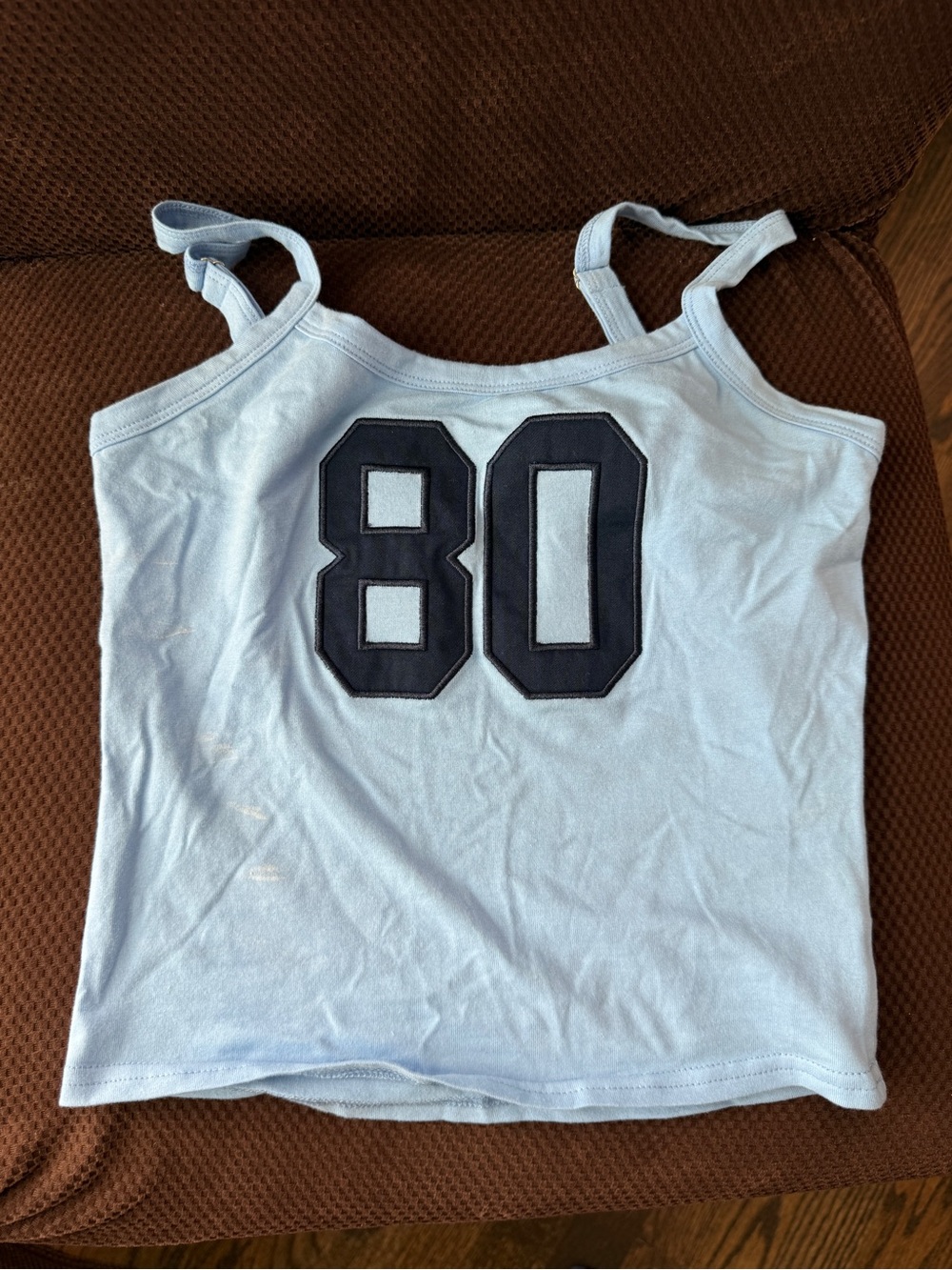 Edikted Light Blue Camisole with Navy '80' Applique